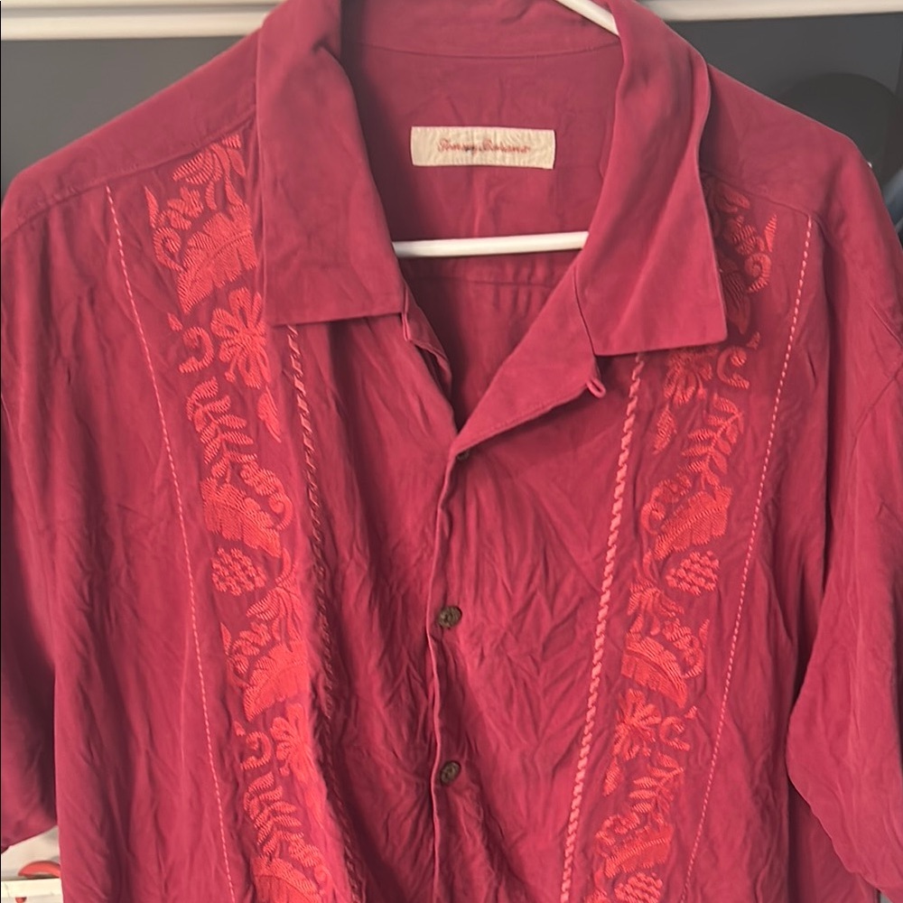 Hundred percent silk button down dress shirt